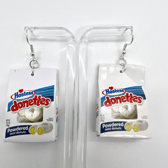 Donettes Earrings - Mini Brands Earrings - Hostess Mini Powder Donuts Earrings - Picture 1 of 6